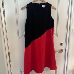 Calvin Klein Black & Coral Sleeveless Dress